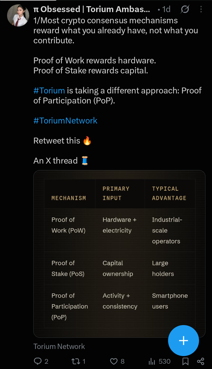 X thread, PoP