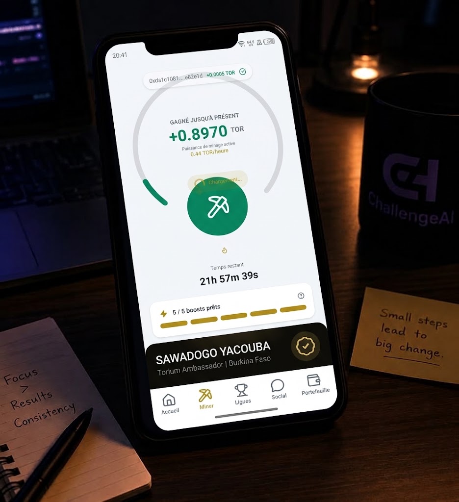 Je suis officiellement Torium Ambassador 🇧🇫
Torium Network n’est pas juste une app de mining.
C’est un Layer-1 hybride : Proof of Participation + infrastructure enterprise réelle.
Ce qui m’a convaincu :
• Mining simple depuis le téléphone (24h, sans vider la batterie)
• Adoption réelle possible grâce à la vérification de données
• Potentiel de cas d’usage concrets
Je développe actuellement SYNOX™, un écosystème SaaS.
Mon objectif : intégrer TOR comme moyen de paiement pour les abonnements et connecter mon audience à la communauté Torium.
Je recrute des utilisateurs et investisseurs sérieux au Burkina Faso et en Afrique de l’Ouest.
On construit ensemble.
Lien d’invitation : [https://torium.network/invite/TORIUM-TNWVTS ]
#Torium #TOR #Ambassador